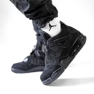 Unisex Sneakers Jordan4 Black Full Original