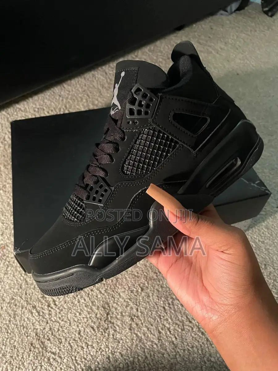 Unisex Sneakers Jordan4 Black Full Original