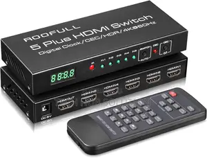 Hdmi Selector 5 Port Mental With Remote