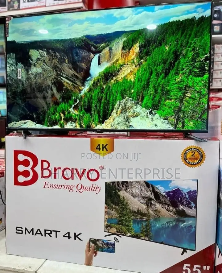 *Bravo Smart Tv 55” Inch FRAMELESS With Screen Share