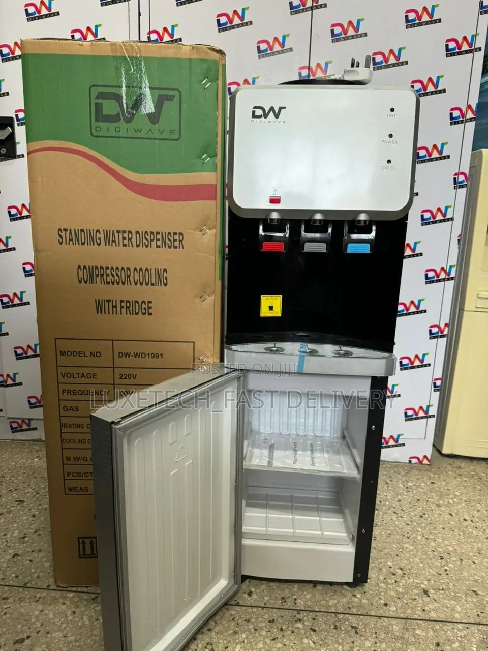 Dw Water Dispenser 3 Taps With Fridge Super Cooling