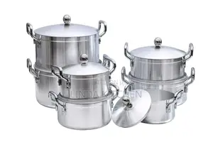 Sufuria Steel (Set Ya Sufuria 7 Na Mifuniko Yake)