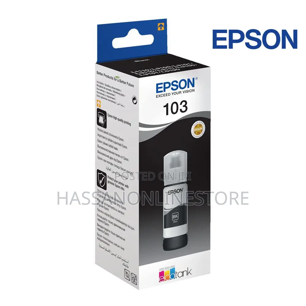 Epson 103 Ecotank Ink Bottle, Black