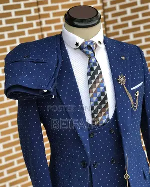 Suti Za Kiume | Men's Suits | Dotted Blue