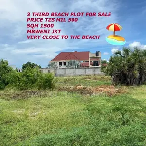 3rd Beach Plot for Sale at Mbweni JKT