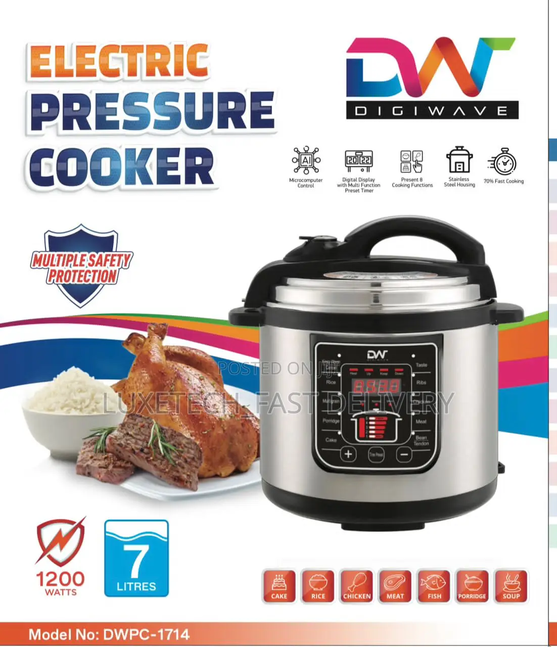 Digiwave Pressure Cooker 7l Digital