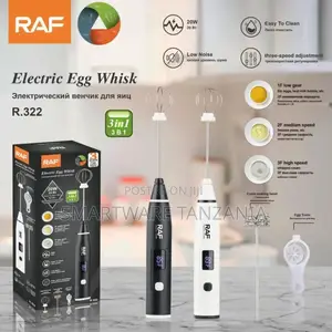 RAF Rechargeable Coffee Beater Egg Whisker, 3 Speeds Display