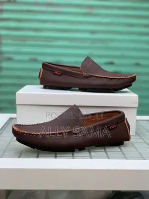 Mens Loafers Polo Material Leather