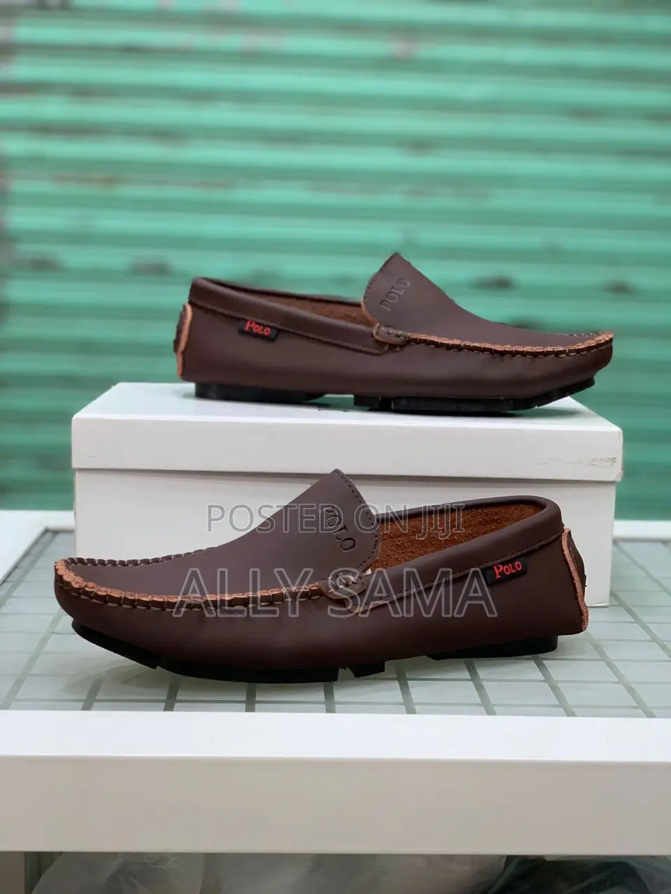 Mens Loafers Polo Material Leather