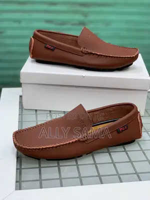 Mens Loafers Polo Material Leather
