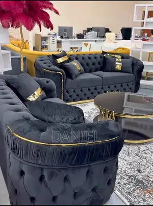 Sofa Seti Za Kisasa Nyeusi Nzuri Sana
