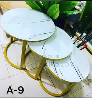 3 PCS Stool Chairs Marble Design