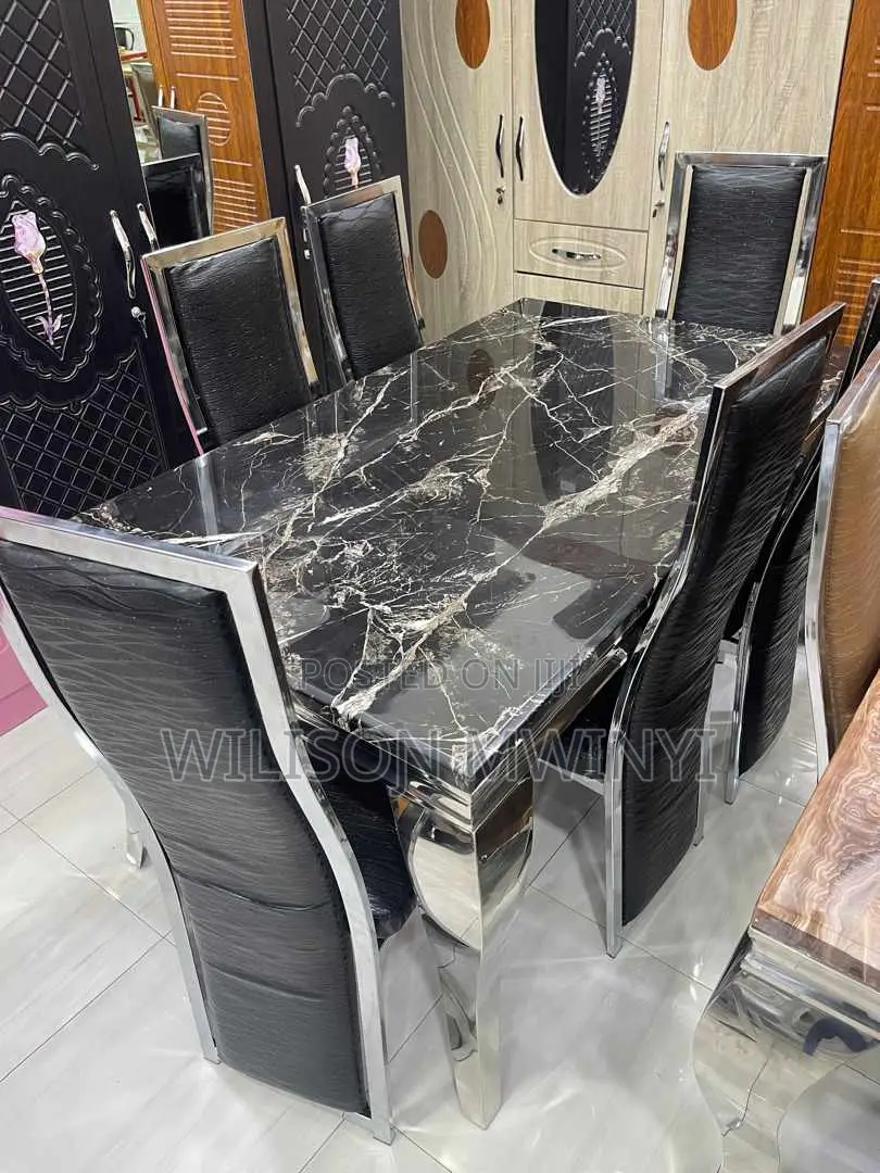 Marble Dining Table Six Chairs