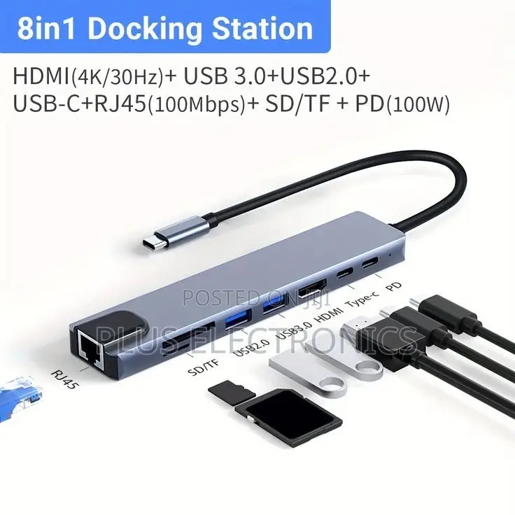 8 in 1 Type-C Docking Station
