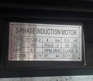Induction Motor 3 Phase 4kw 5.5hp