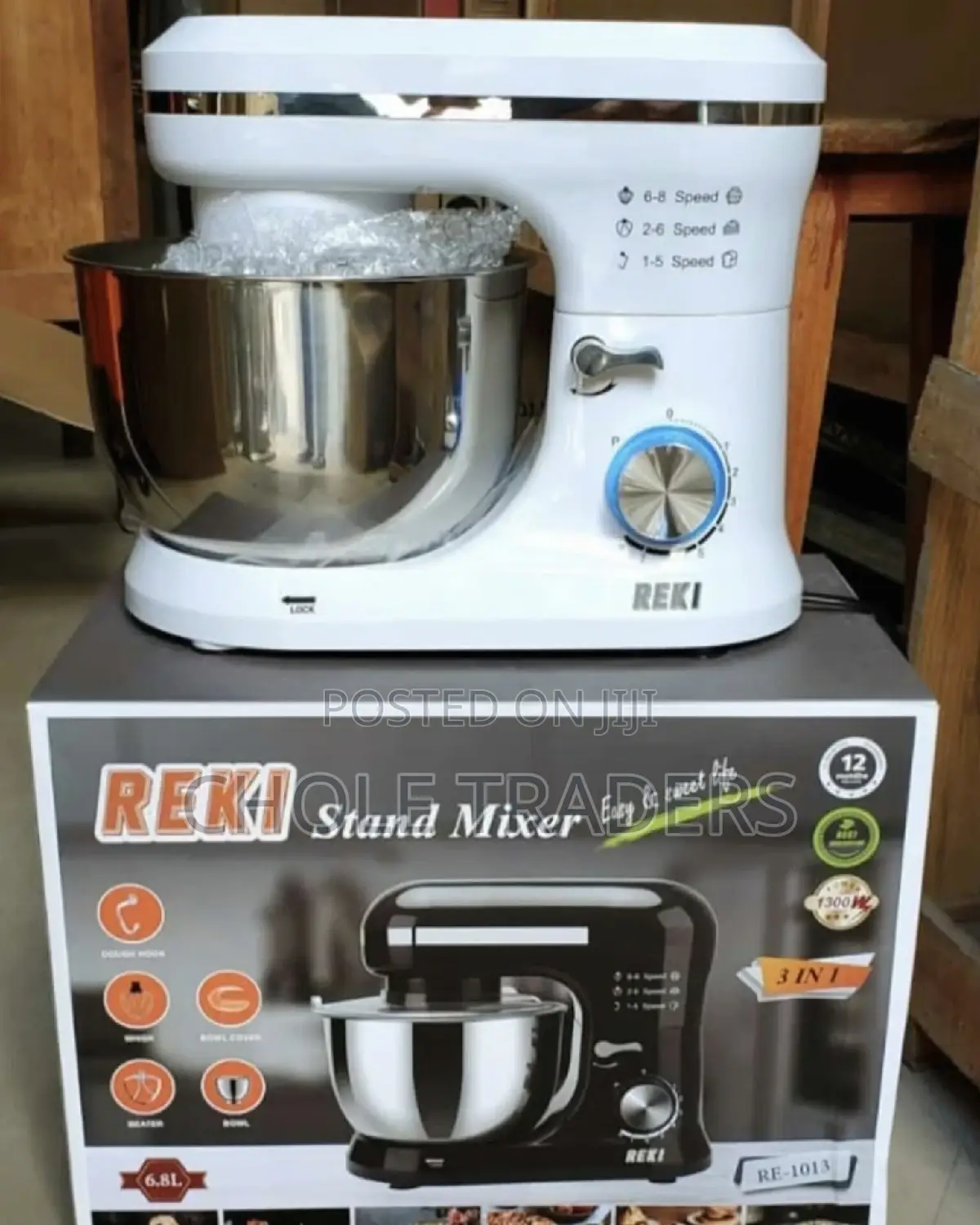 3 In1 Reki Stand Mixer (6.8- Litres)