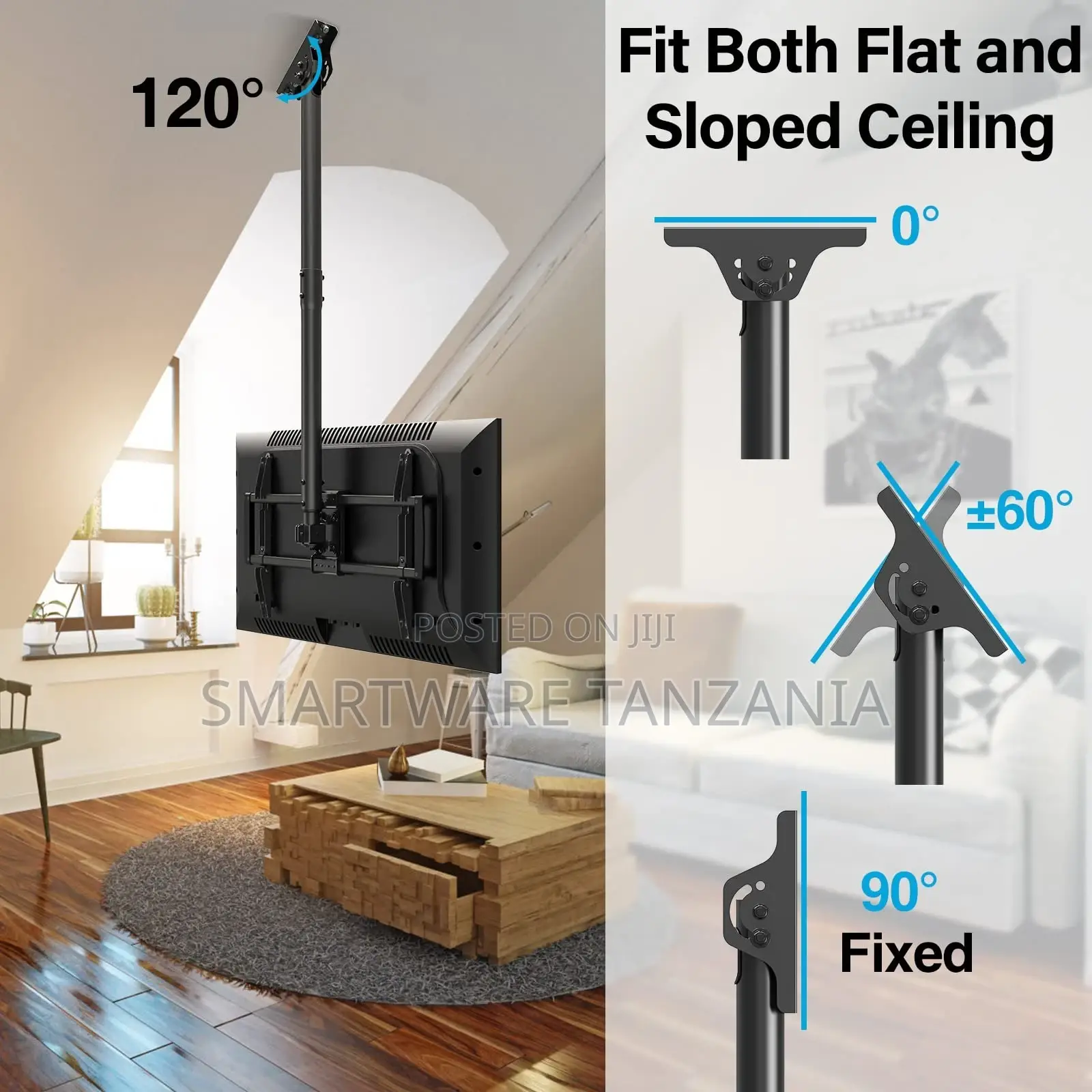 Ceiling TV Mount, 42-70 Inch TV Hanging Full Motion TV Mount