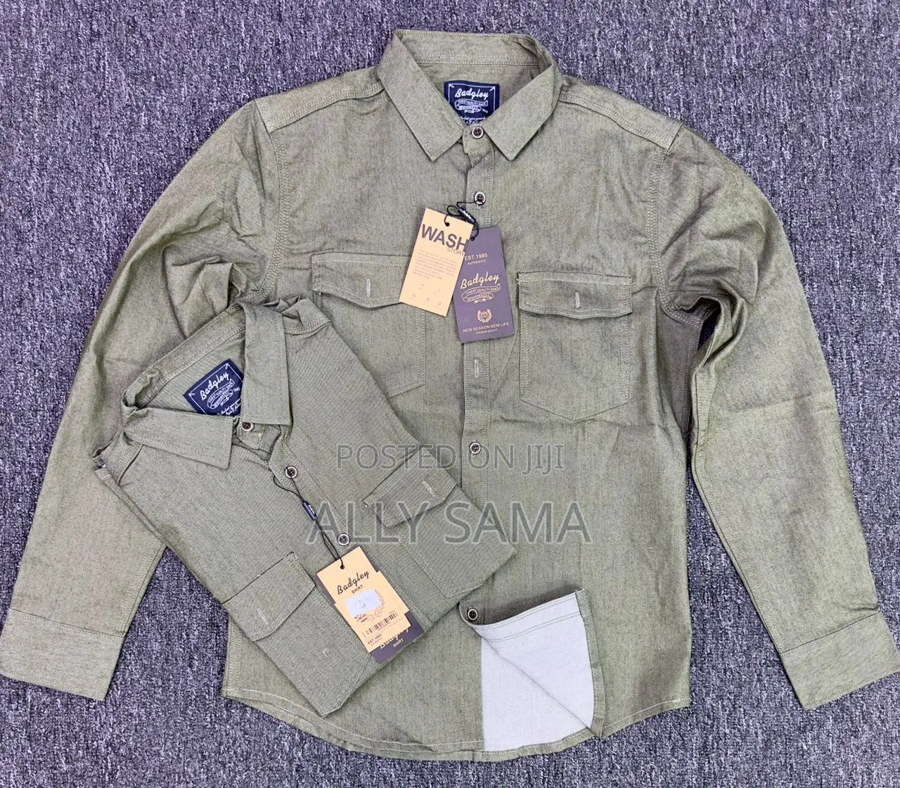 Mens Shirt Khaki Material Jeans Quality