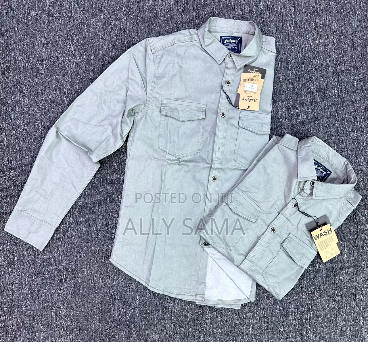 Mens Shirt Khaki Material Jeans Quality