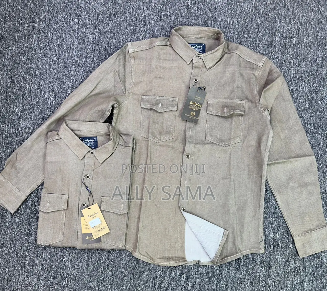 Mens Shirt Khaki Material Jeans Quality