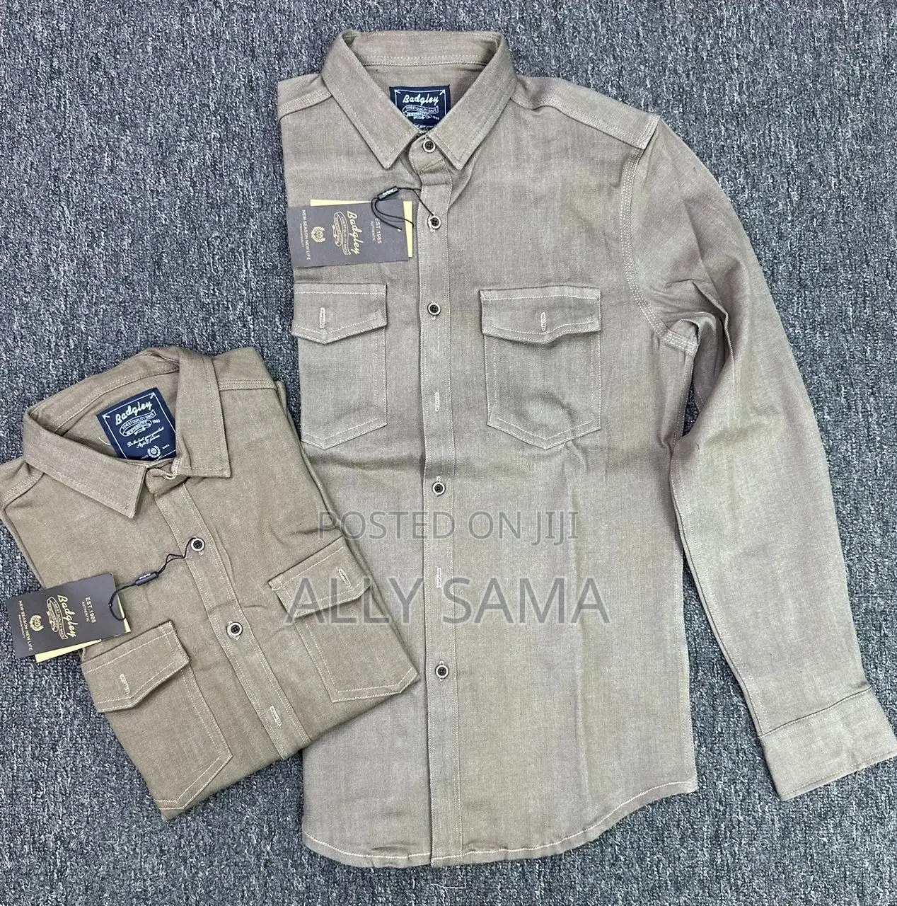 Mens Shirt Khaki Material Jeans Quality