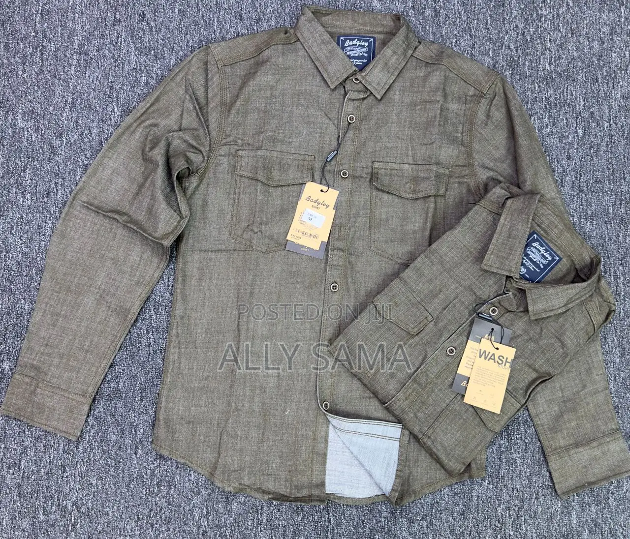 Mens Shirt Khaki Material Jeans Quality
