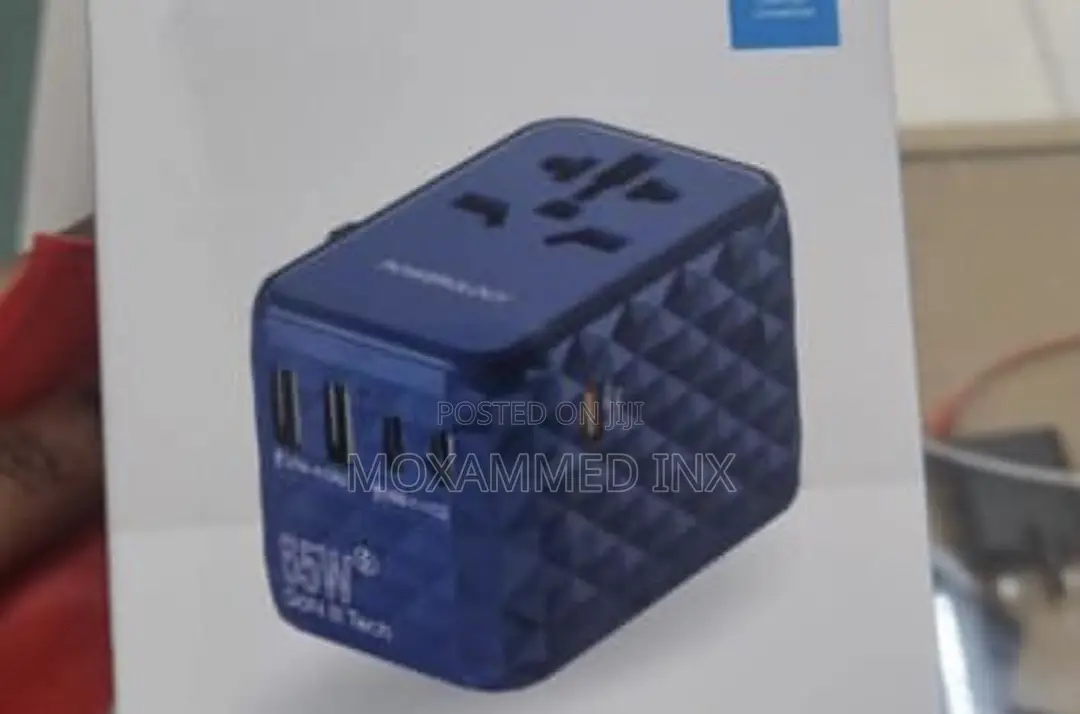 Powerology 65w PD Universal Multi Port Gan Travel Adapter
