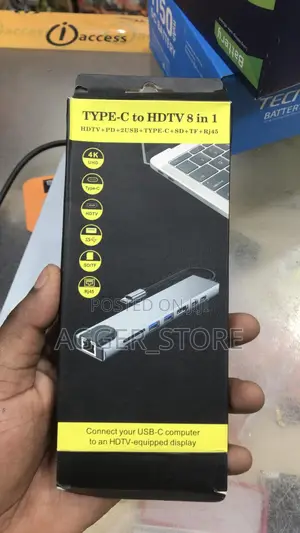 Type C to HDTV HUB (8 in 1) Hd+Pd+2usb+Type C+Sd+Tf+Rj45