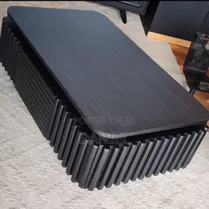 Coffee Table Nyeusi Na Droo Mbao Ngumu Sana