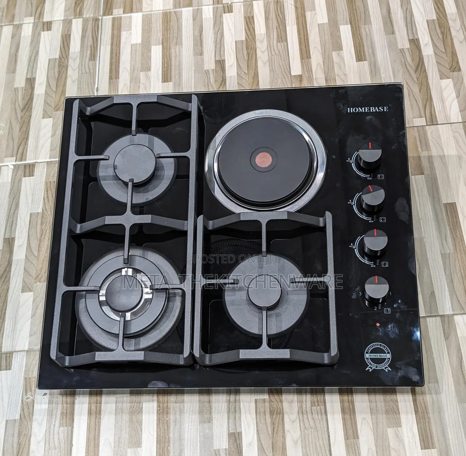 Homebase Built in Cooker 3gas and 1 Electric Hob (Glass)