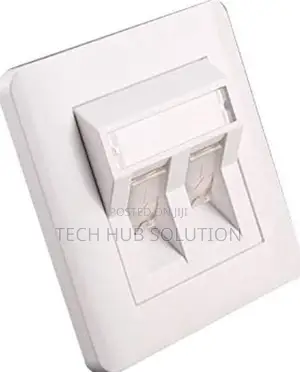 Dual Faceplate 45 Degree Angle White