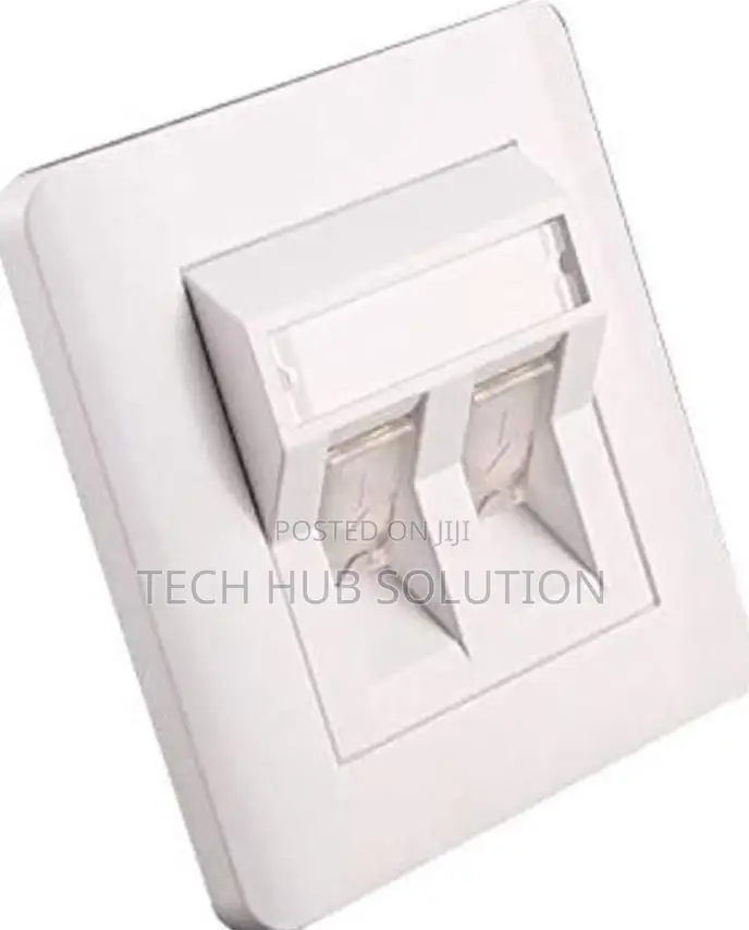 Dual Faceplate 45 Degree Angle White