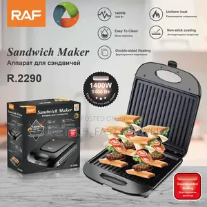 Sandwich Maker 1400w Non-Stick Coated Double Sided Heating