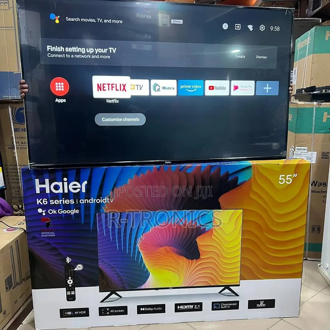 55 Inch Smart Android Black Frameless