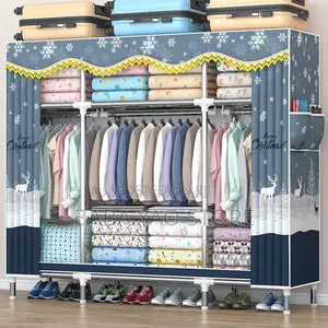 Household Wardrobe Wooden Materials 4-Doors/Quality Brackets