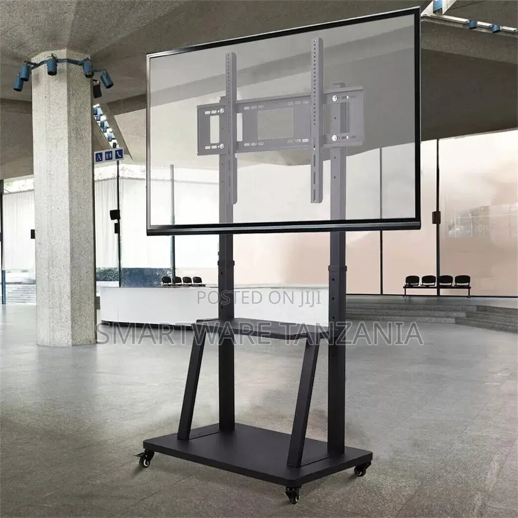 32-75" Mobile TV Floor Stand With Mount Shelves 4 Wheels