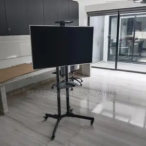 Mobile TV Cart With Wheels Monitor TV Holder With Tray