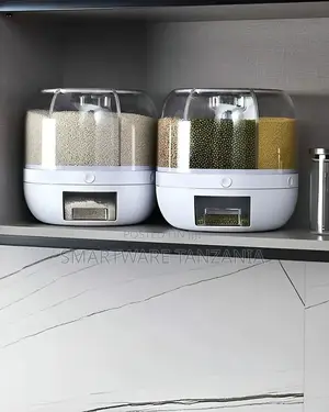 Food Storage Container 360 Rotating Rice Barrels Sealed Pot
