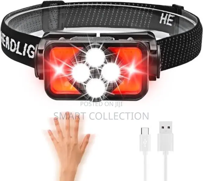 Rechargeable Waterproof Headlamp With Motion Sensor