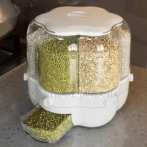 6 Grid Multiple Food Dispenser Dry Food Rice Storage Bucket