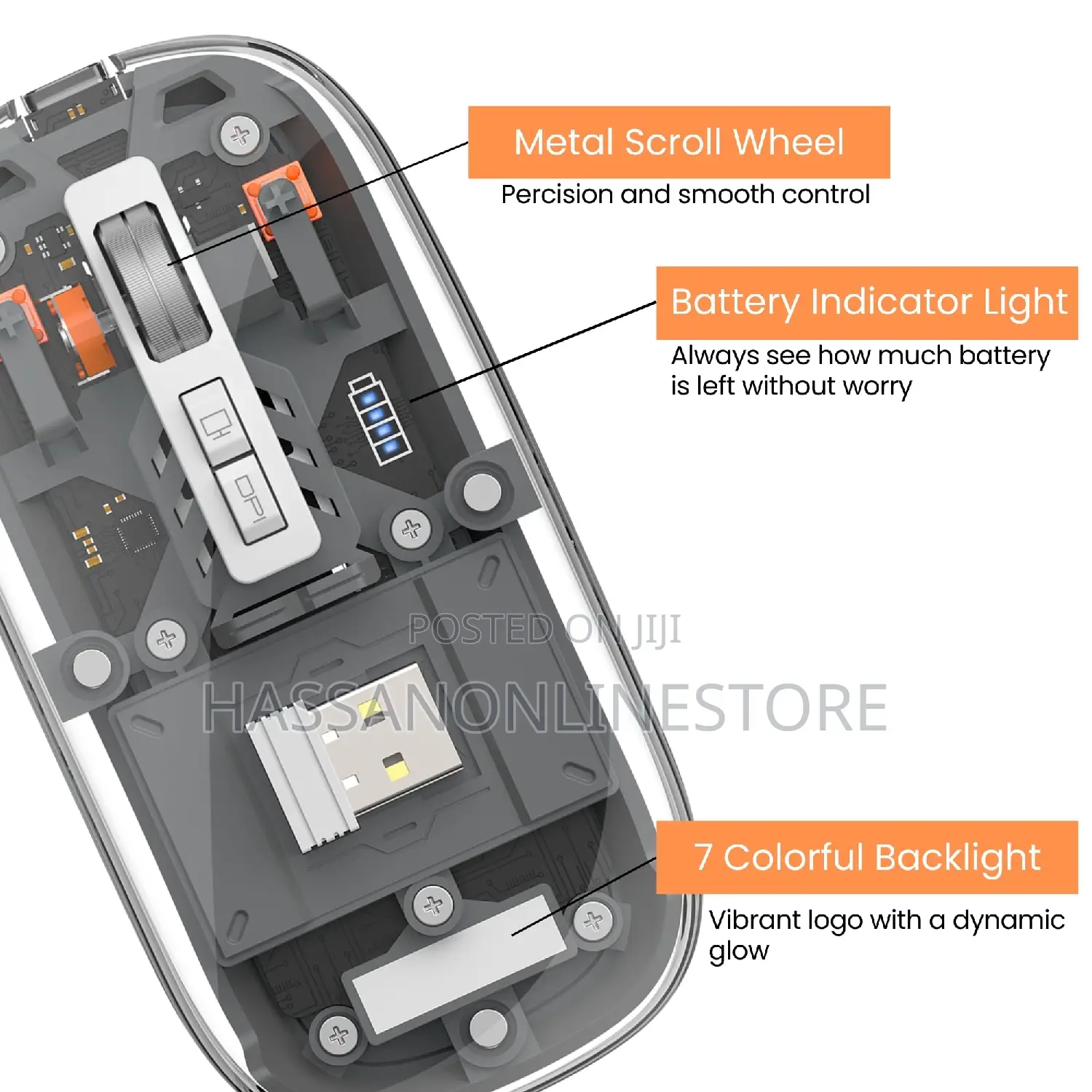 Wiwu Crystal Transparent 2.4 GHZ Wireless Mouse Multi Device