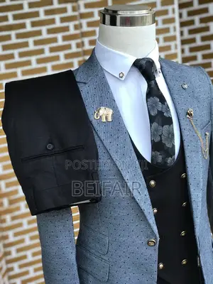 Suti Za Kiume | Men's Suits | Gray and Black Mixture