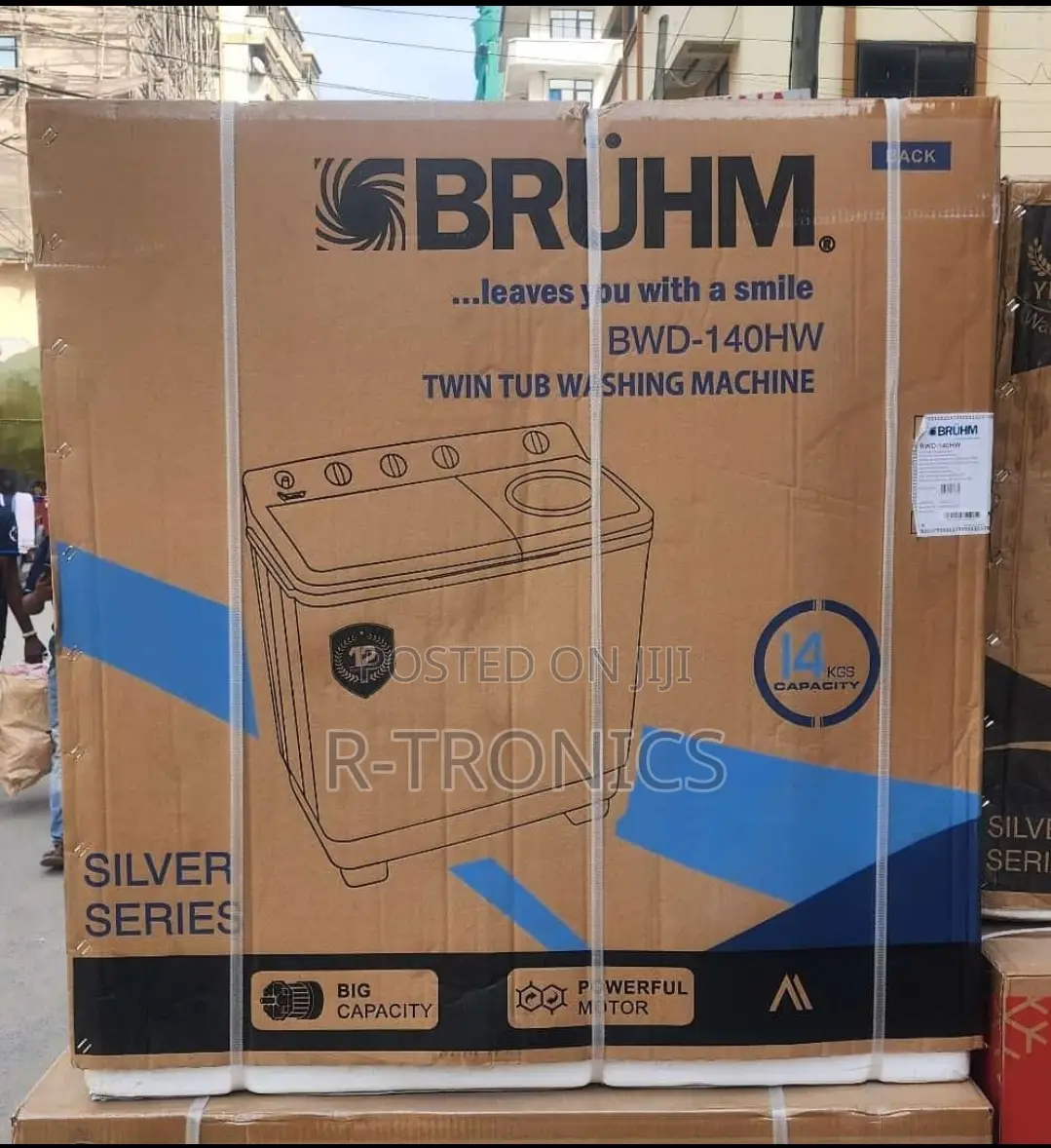 Bruhm Washing Machine 14kg Semi Automatic Twin Tub Top Load