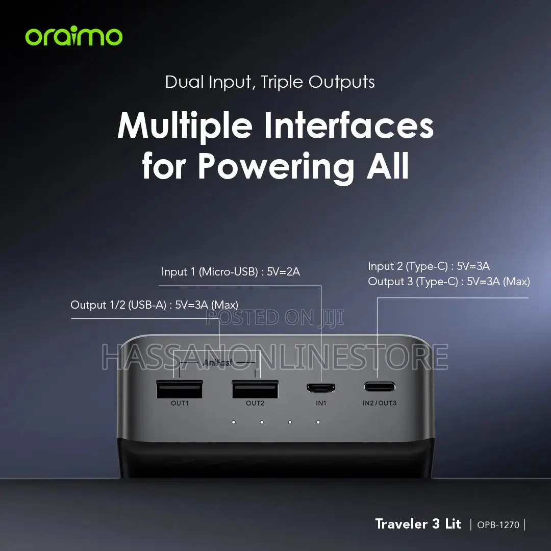 Oraimo Traveler 3 Lit 27000mah 15w Power Bank