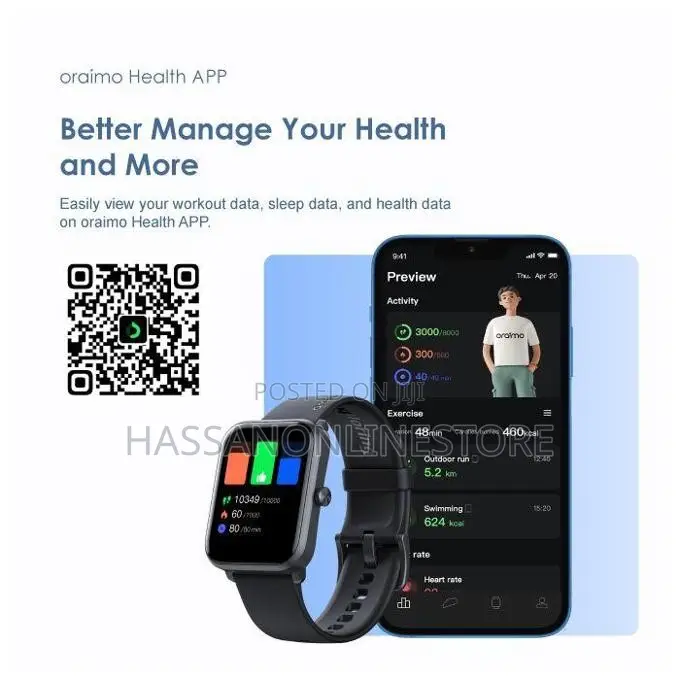 Oraimo Watch 3 Pro 1.83'' LCD IP68 Smart Watch