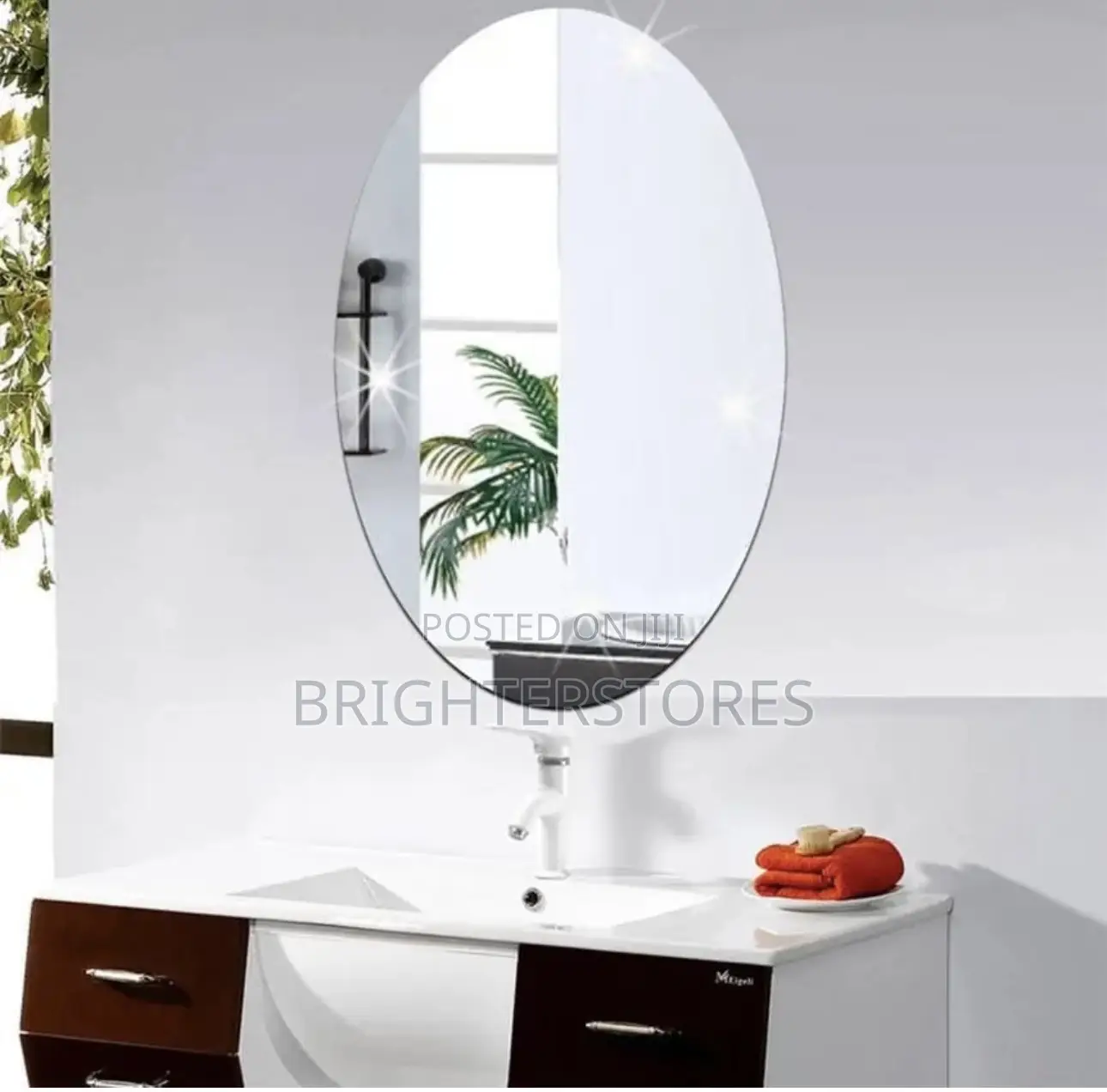 Acrylic Mirror Wall Stickers,Oval Mirror Tiles Self Adhesive