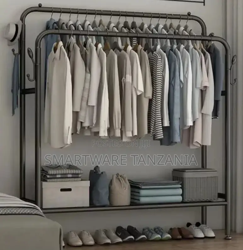 Garment Rack, Free-Standing Clothes Bedroom Clothing Rack