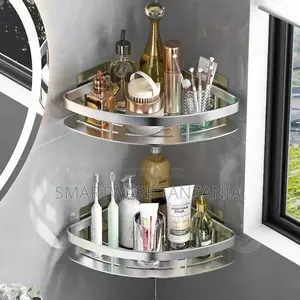 No Drill Bathroom Corner Wall Adhesive Shower Shelves Rack