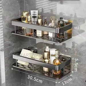 Adhesive Shower Shelf With Soap Dish Holder, No Drill