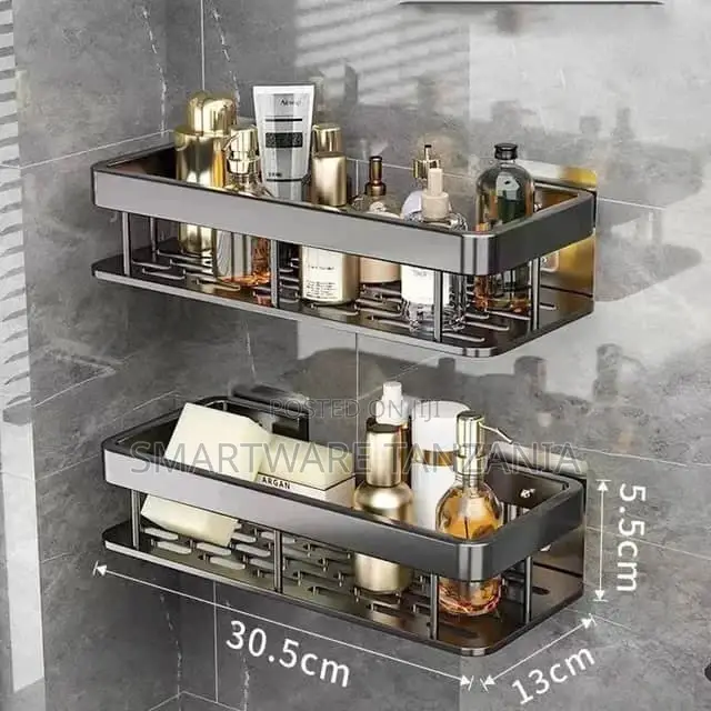 Adhesive Shower Shelf With Soap Dish Holder, No Drill